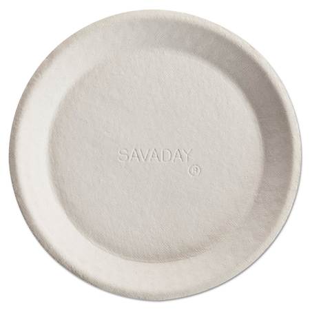 CHINET Savaday Molded Fiber Plates, 10", Cream, Round, PK500 10117